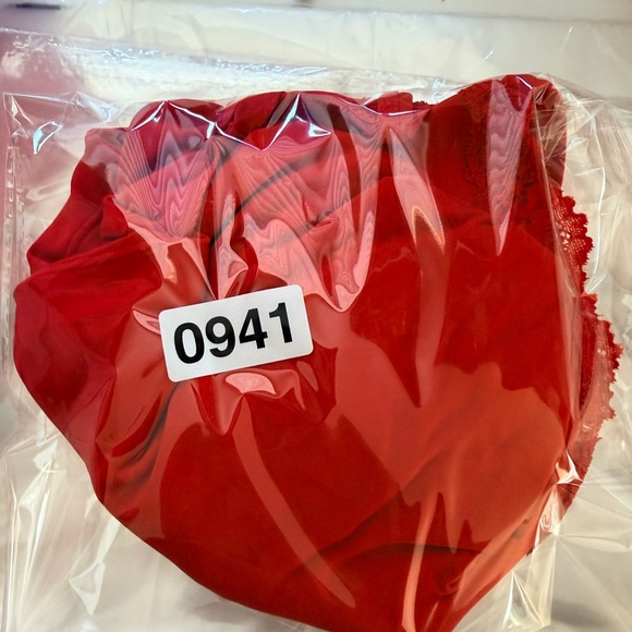 SKIMS Fits Everybody Lace Push Up Thong Bodysuit Red Cayenne Sz Small - Picture 4 of 4